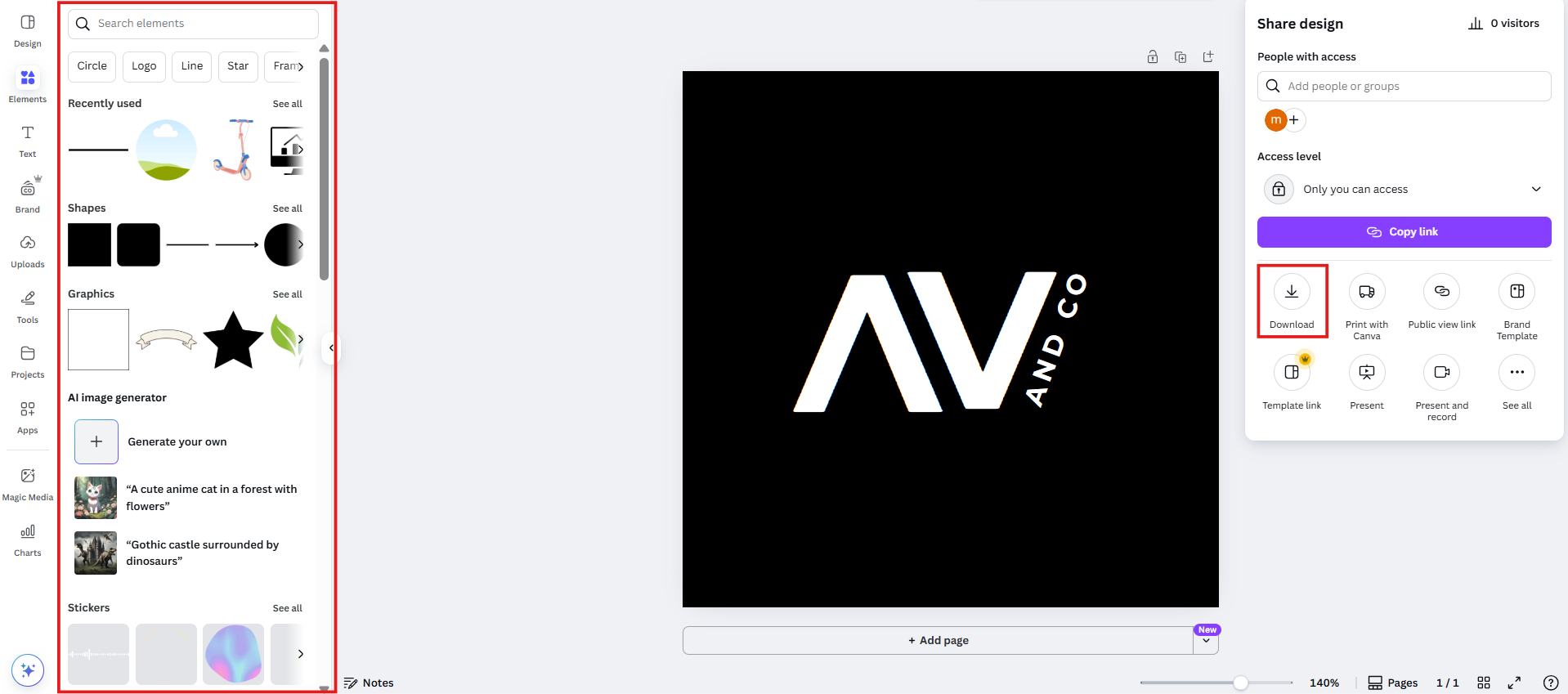 Canva ile modern bir monogram logosu indirin