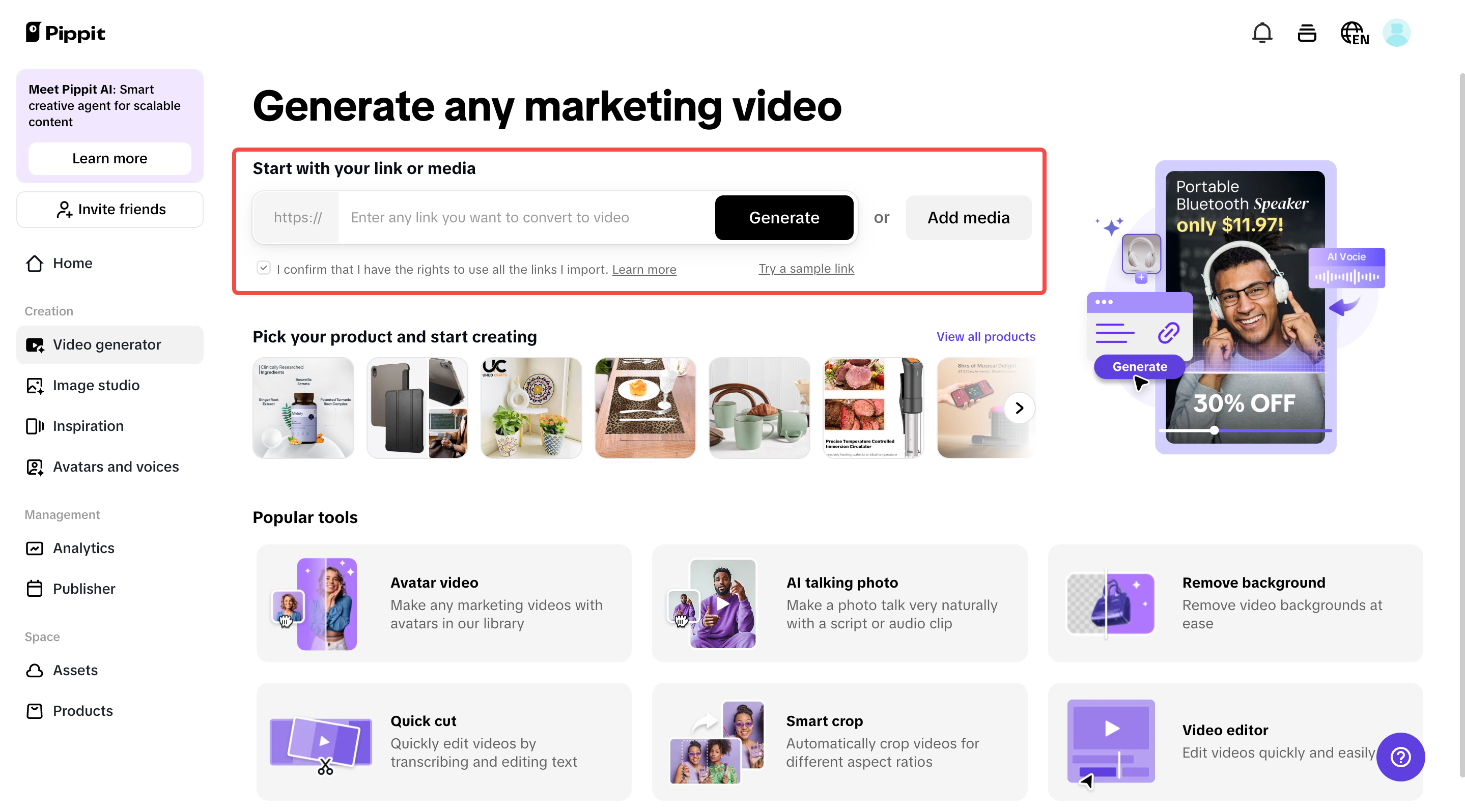 Upload links or media