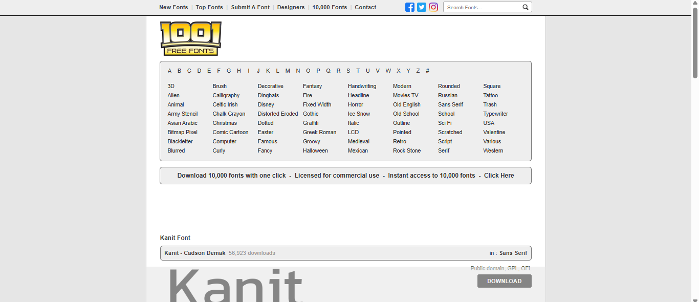 1001 Font Gratis