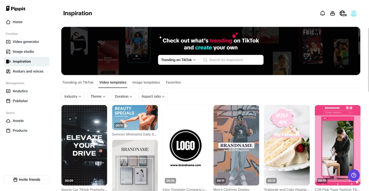 Akses templat tanpa batas secara instan