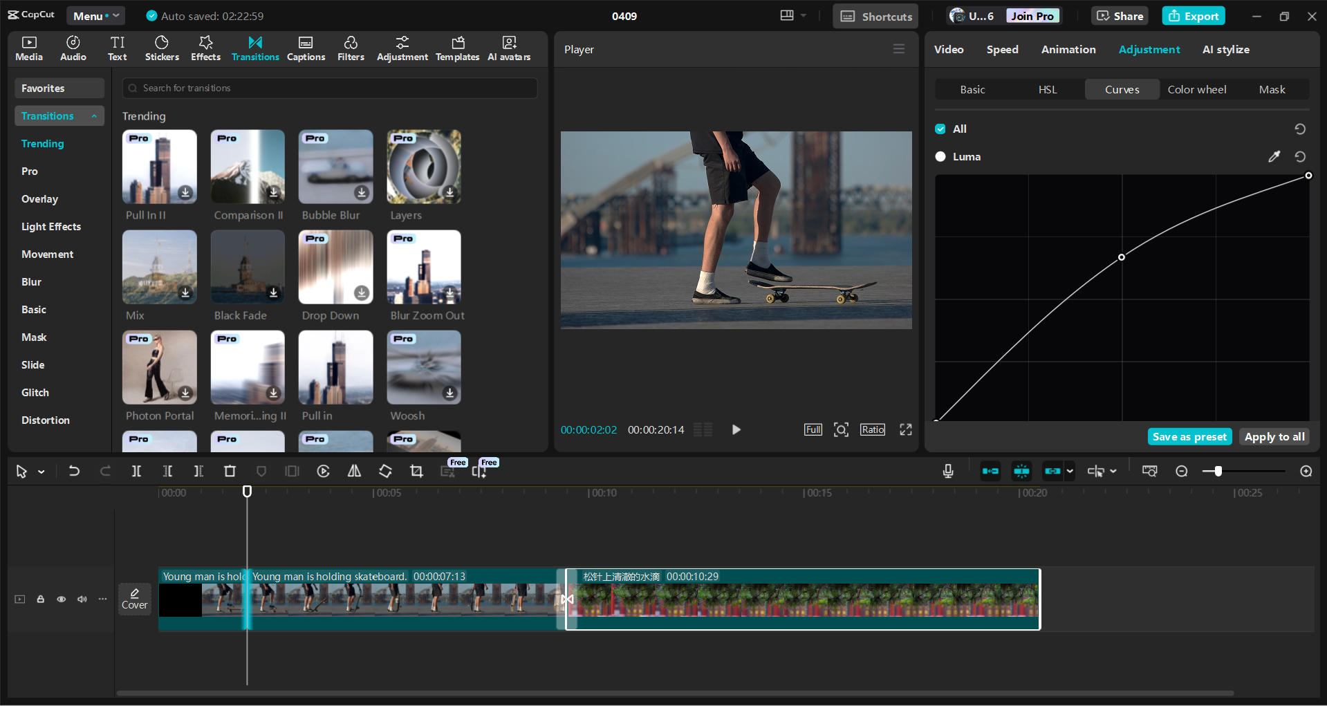 Interface de l' CapCut éditeur vidéo de bureau - un moyen alternatif d'ajouter des transitions de zoom aux vidéos