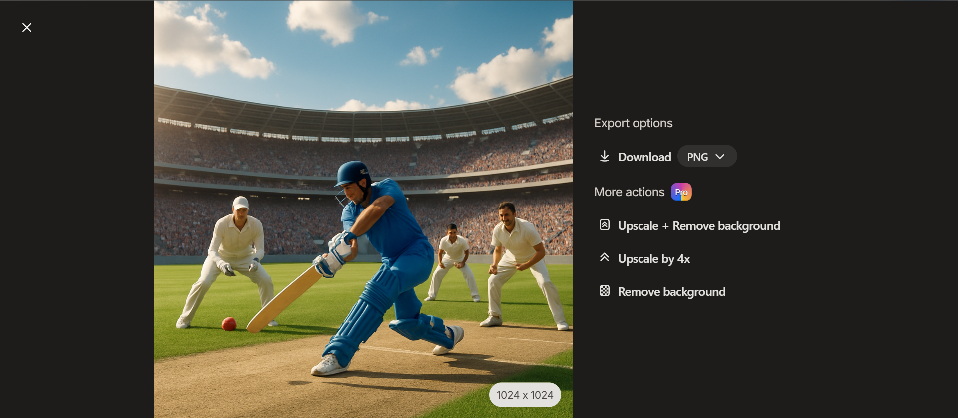 Downloading the picture from the AI image generator Playground