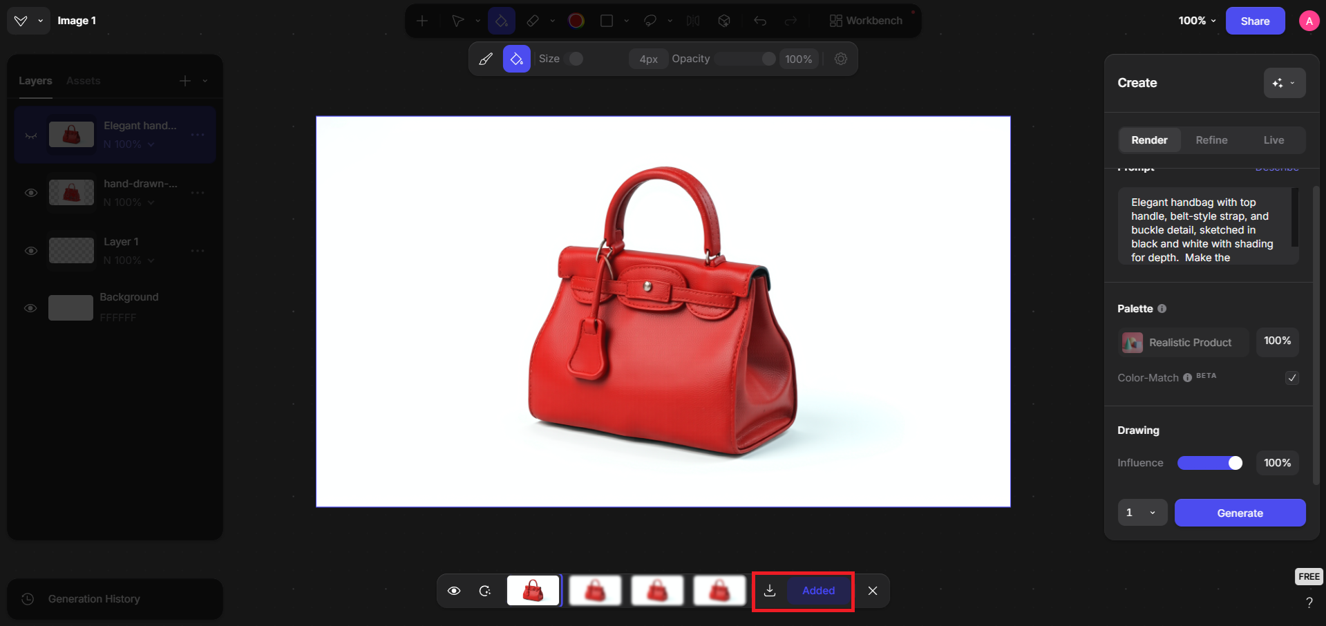 Download the generated product photo