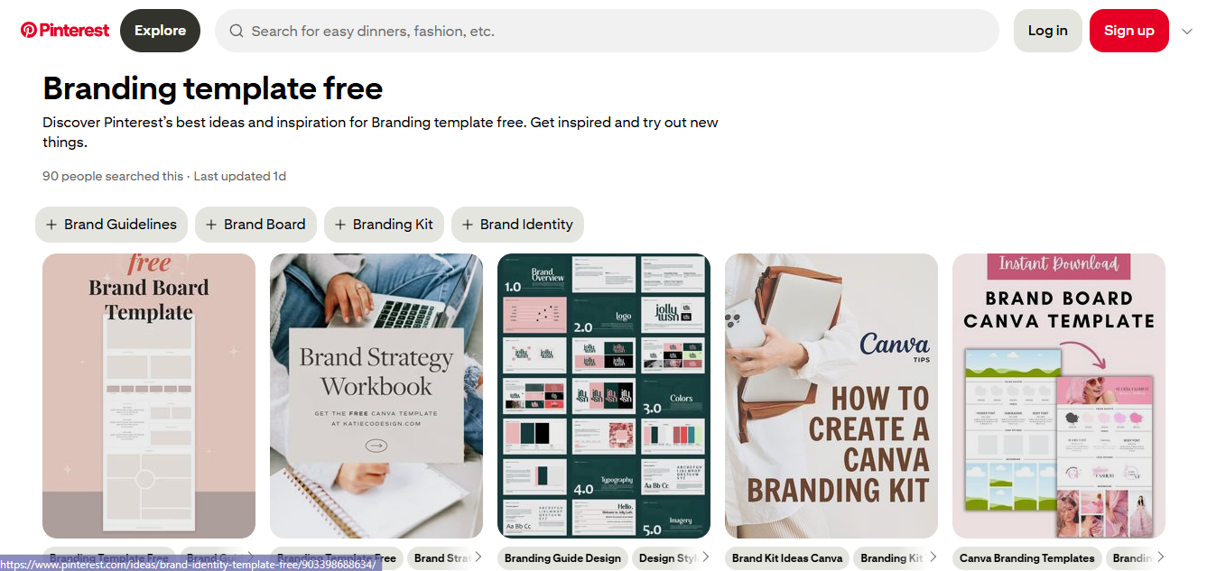 Pinterest interface