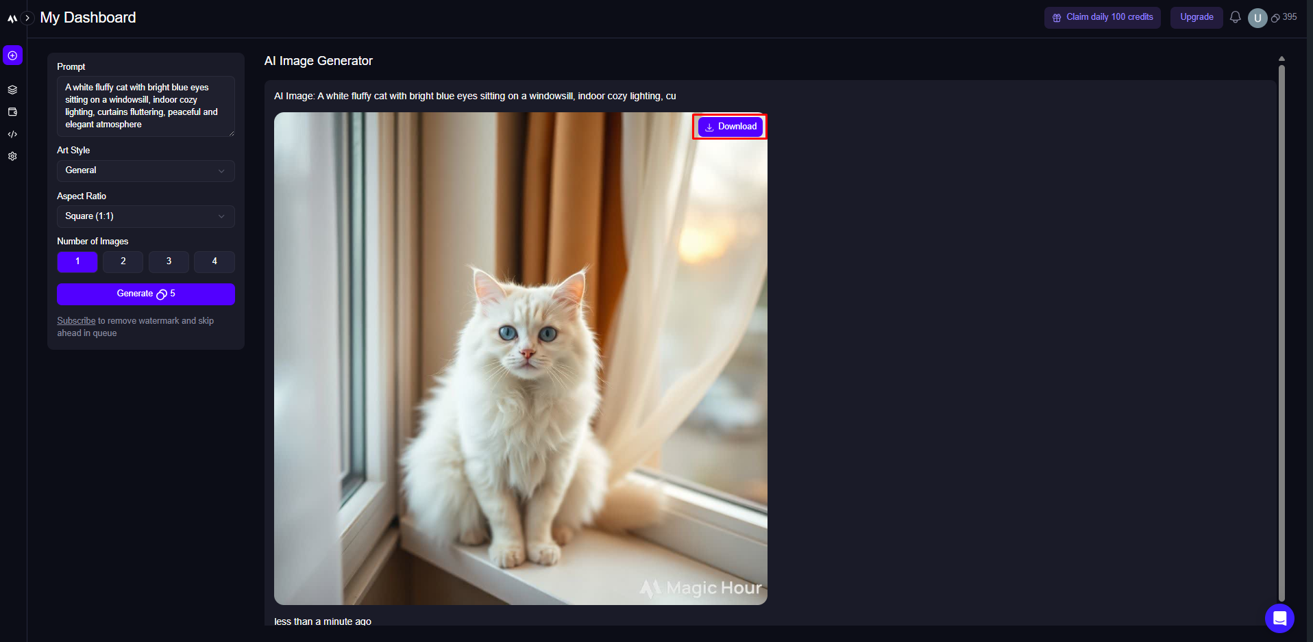 Menjana imej dengan Magic Hour AI