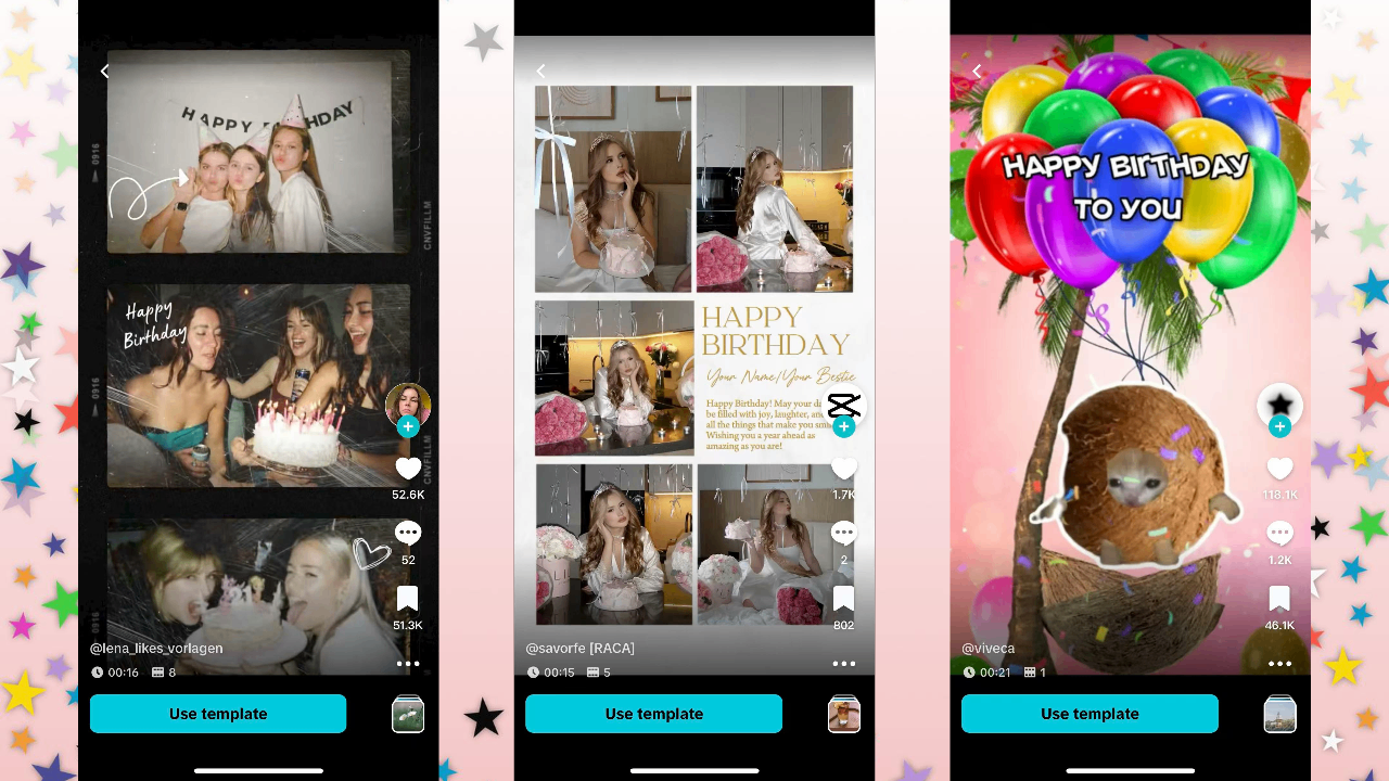 Happy birthday video templates