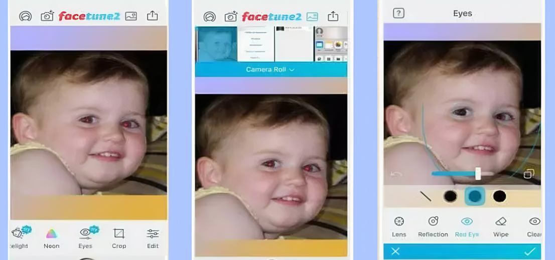 Entfernen Sie rote Augen mit der Facetune-App