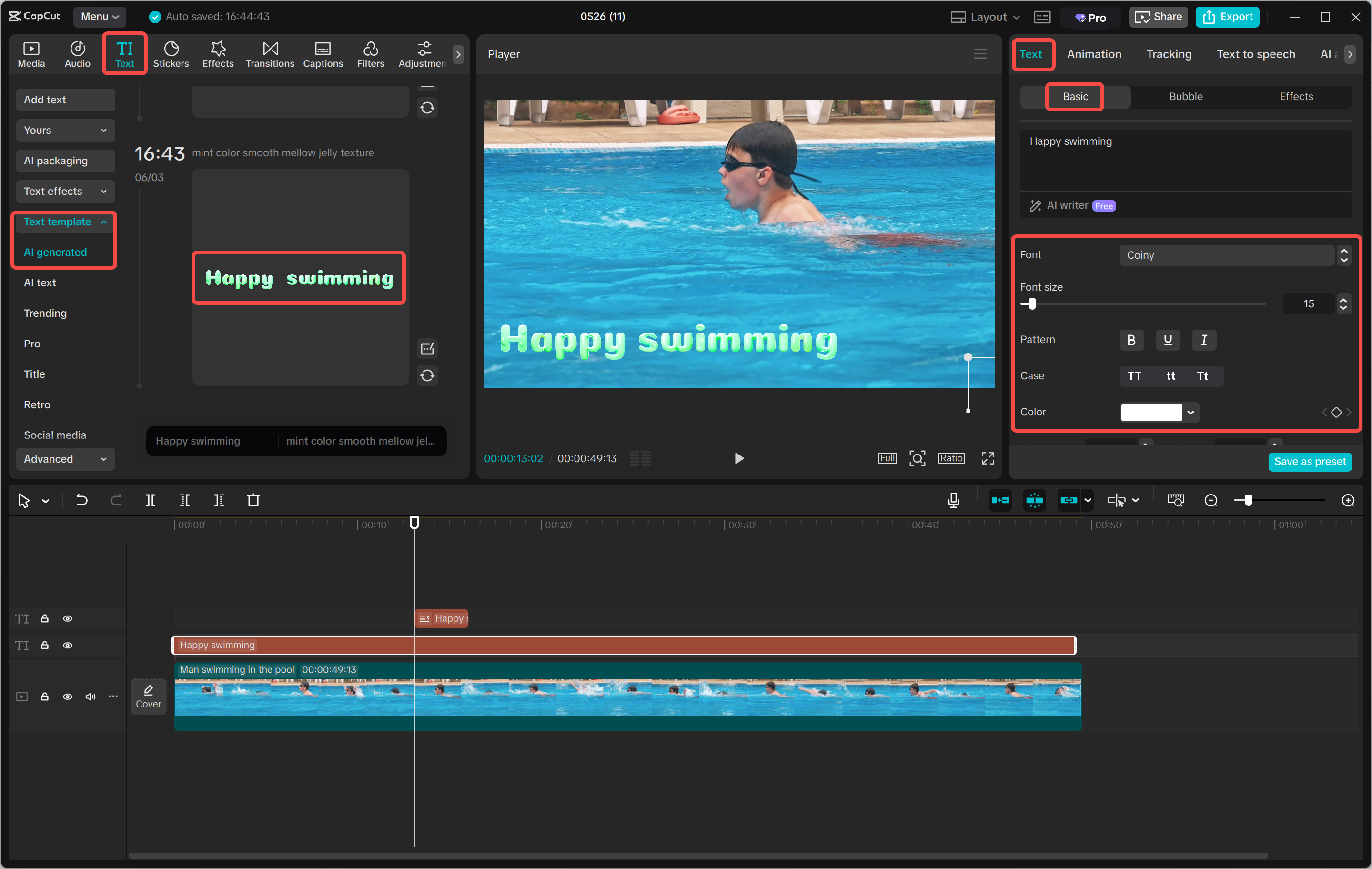 CapCut masaüstü video editörü ile videolarda Gagalin yazı tipini ekleme ve ayarlama