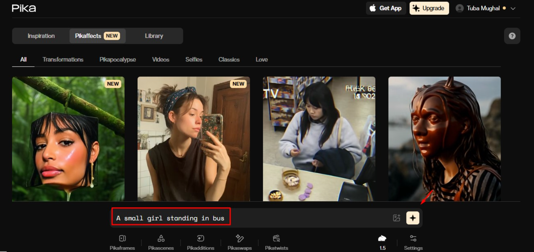 เพิ่มข้อความ prompt ของคุณลงในกล่อง