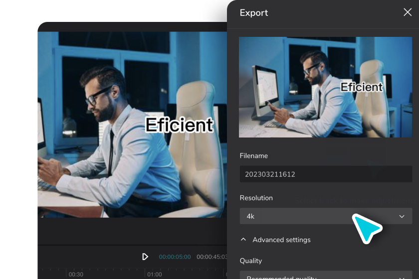 Set resolution and format