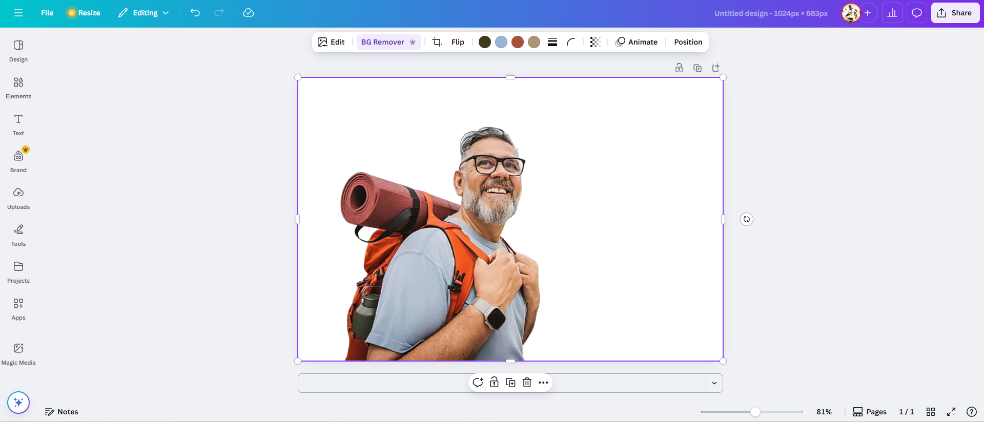 Canva xóa nền