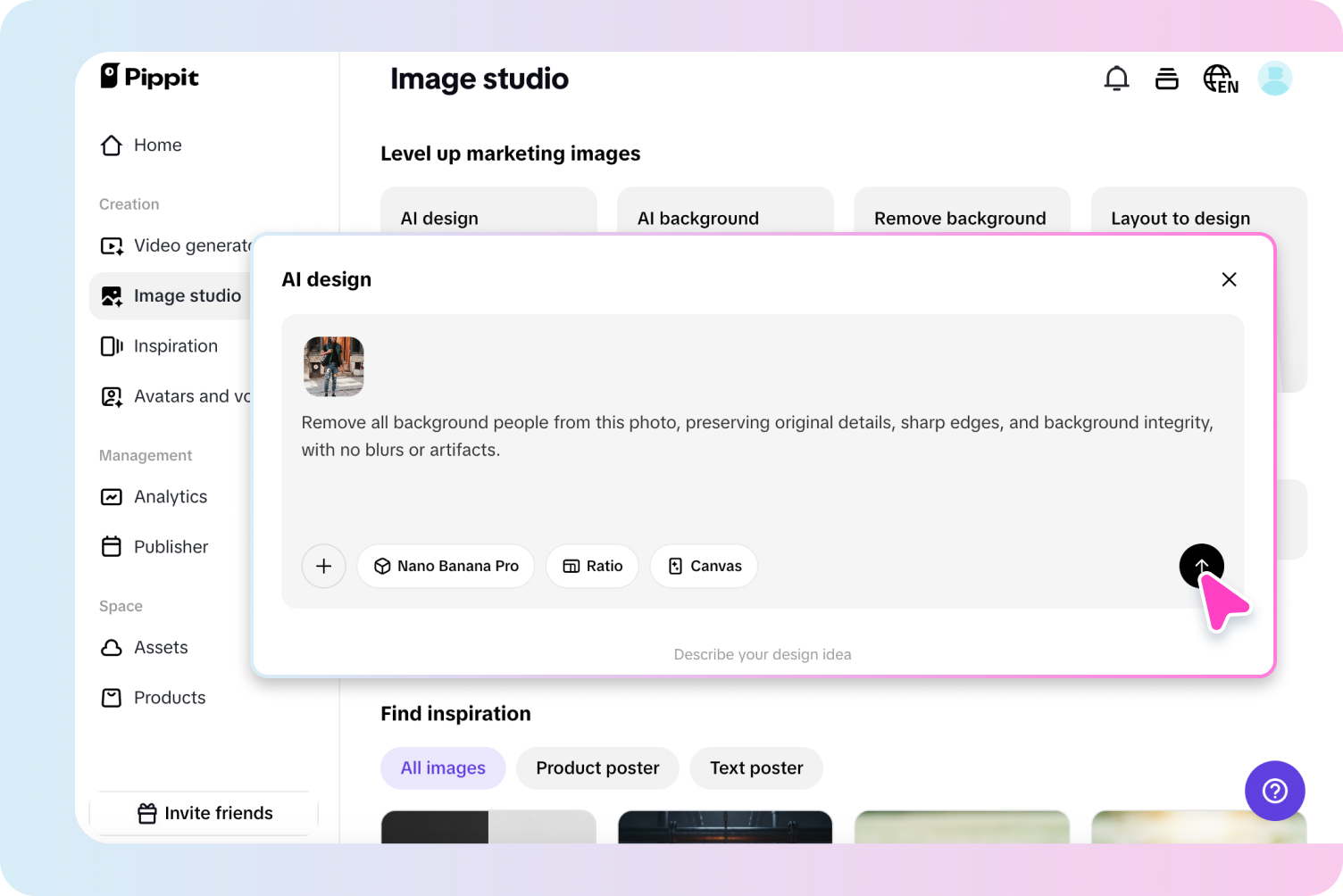 upload image and type prompt