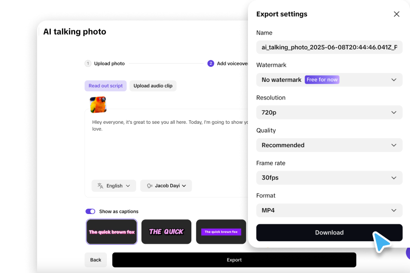 Export and share