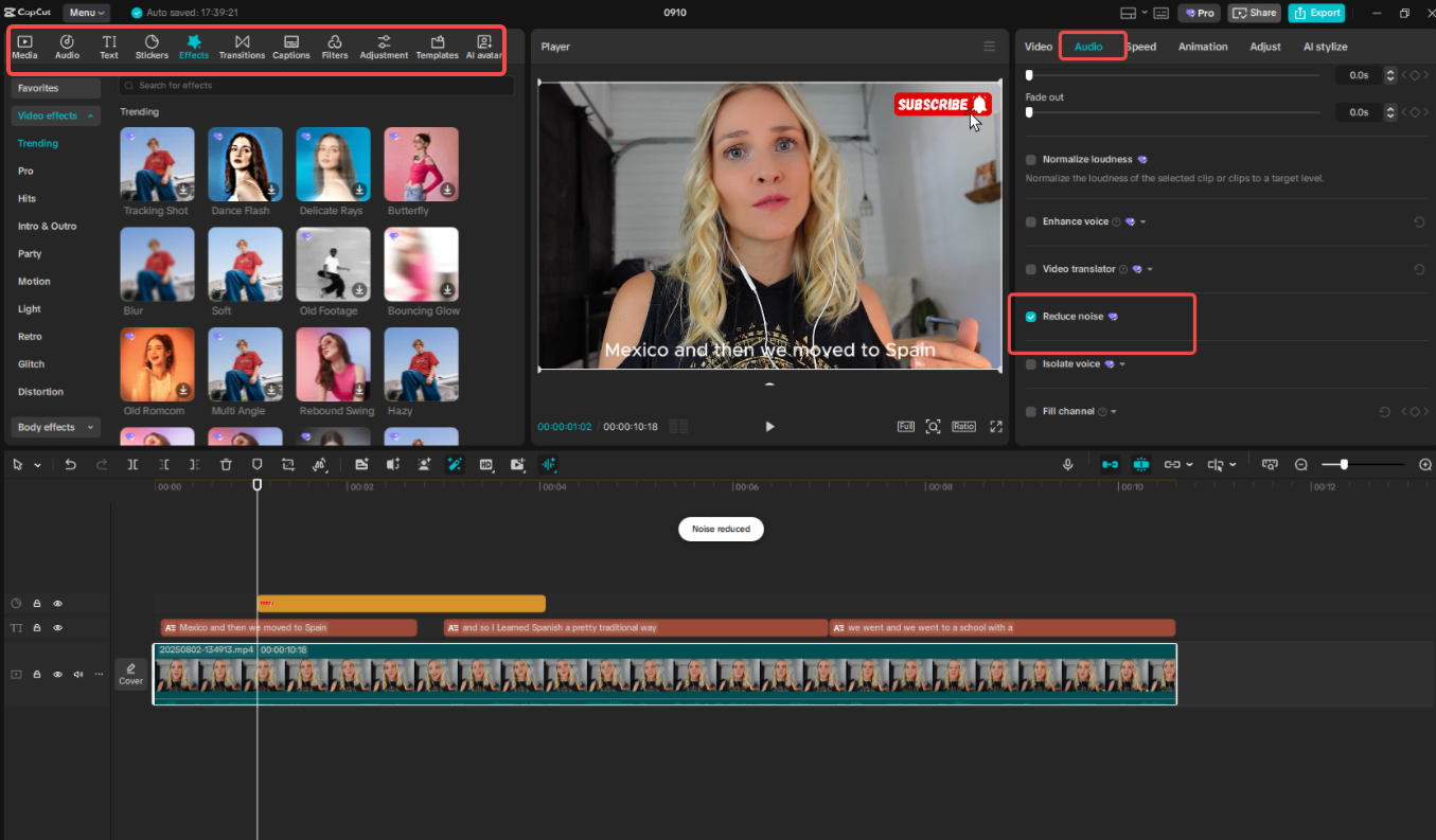 Chỉnh sửa video trong CapCut