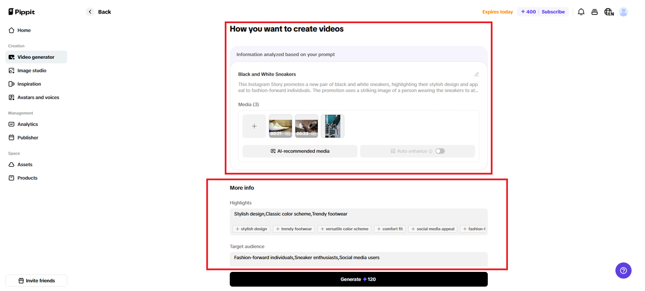 Generate your social media video