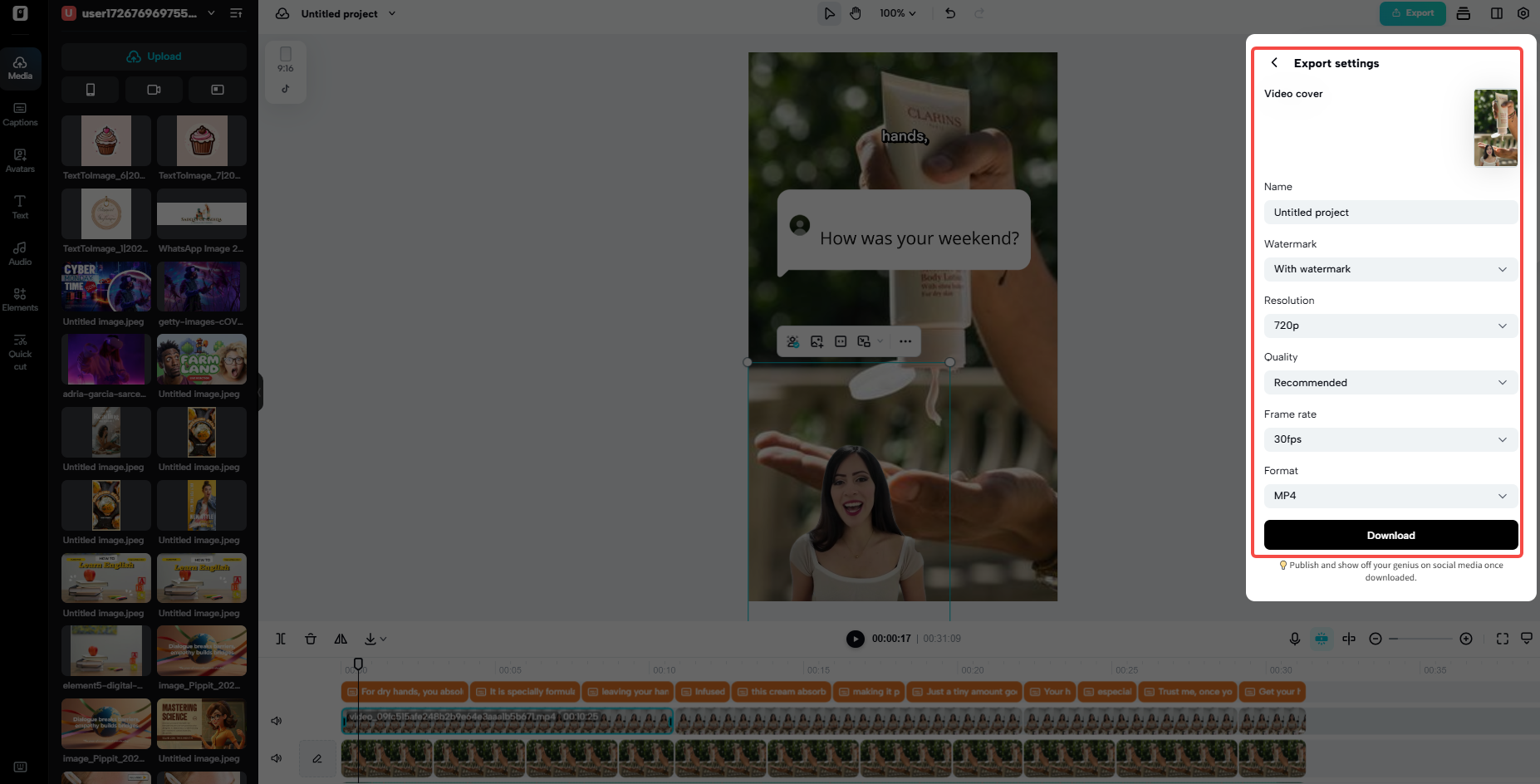 Export your video