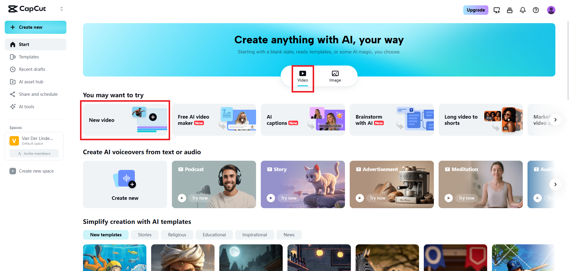 Access the new video option