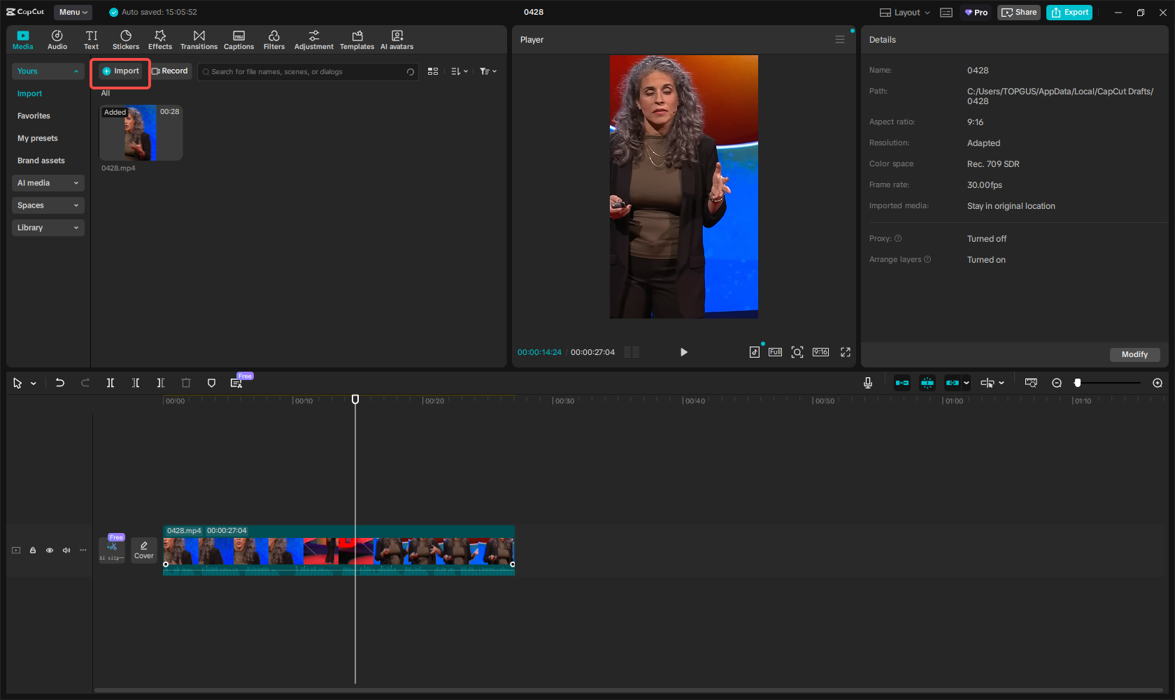 Mengimpor video Anda ke CapCut