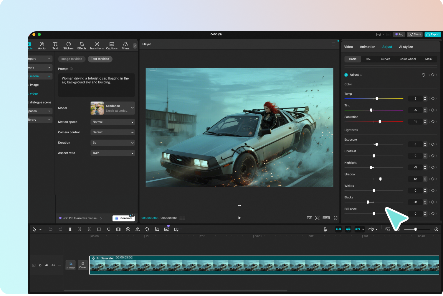 Exporting the final video from CapCut's AI text-to-video tool