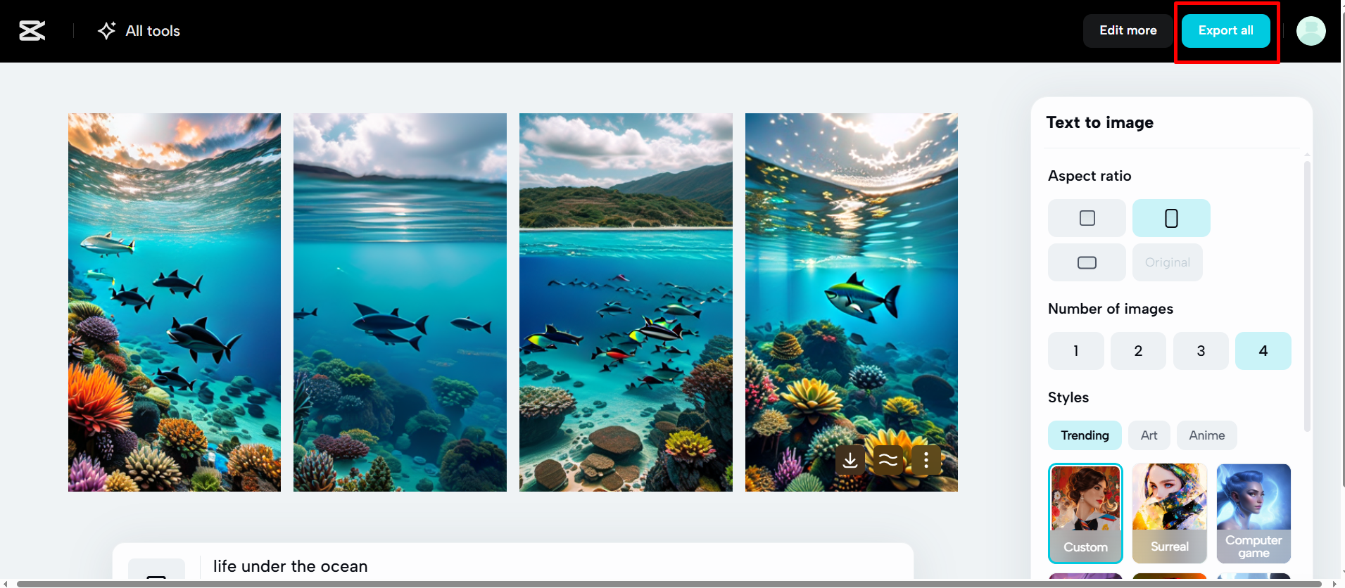 CapCut Webからの画像ダウンロード