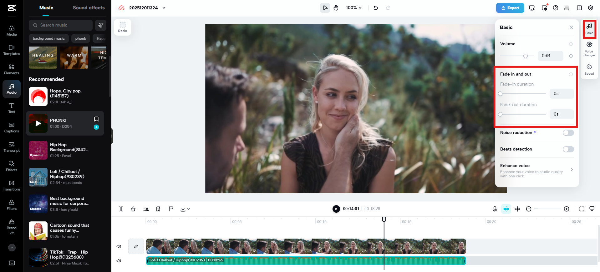 Käytä häivytystoiminnon siirtymiä