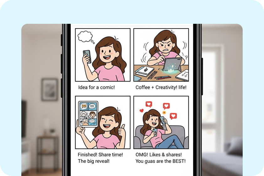 Engaging social media comics