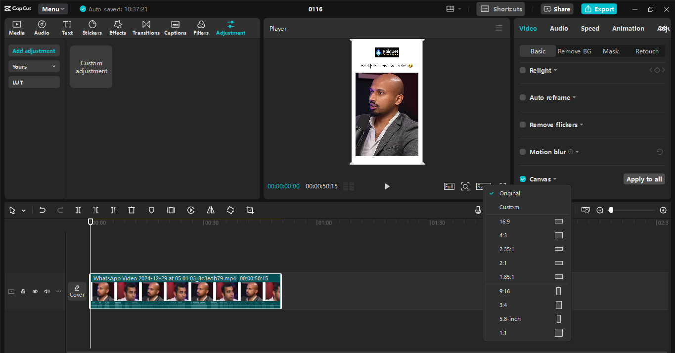 Die Schnittstelle CapCut Desktop-Video-Editor - die beste Software zur Erstellung von TikTok und YouTube Short