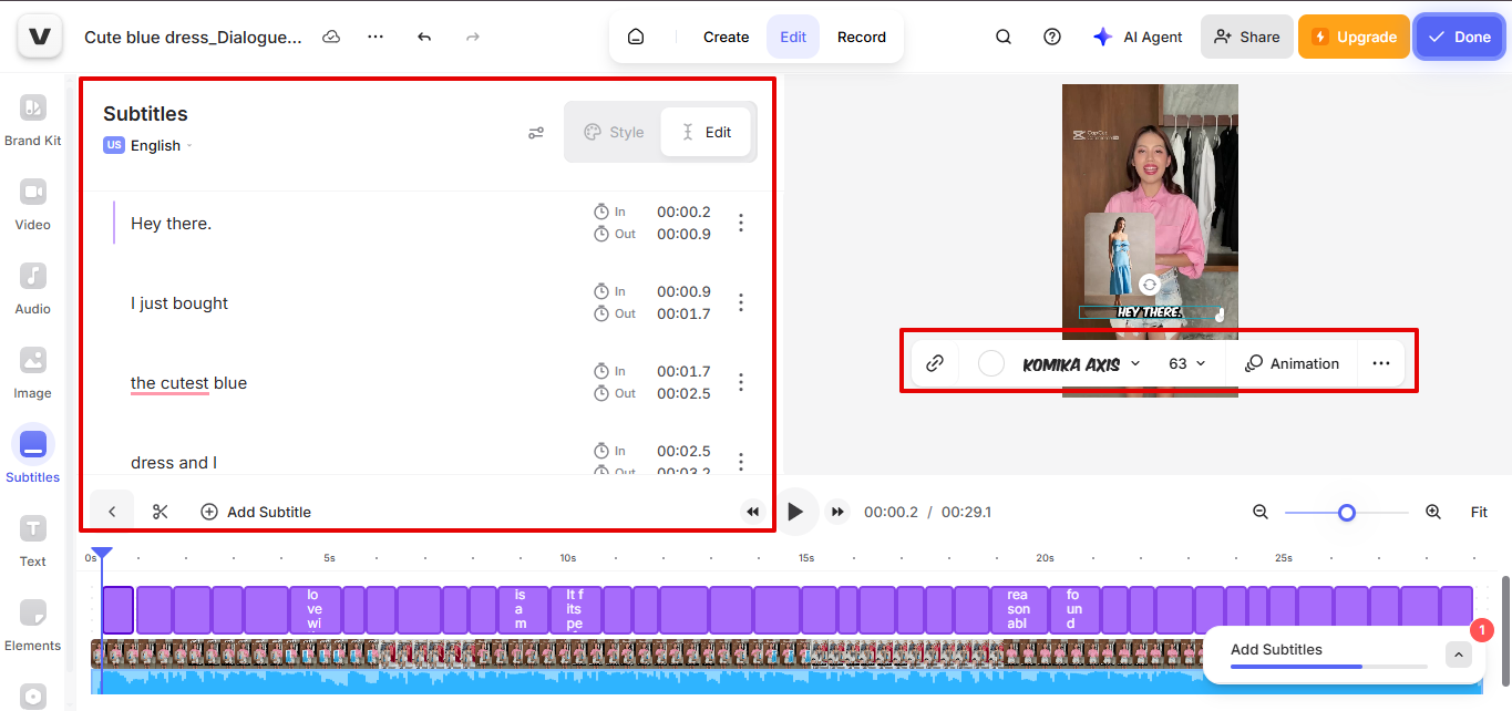 VEED.io Translator de subtitrări