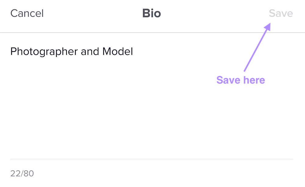 I-update at i-save ang bio