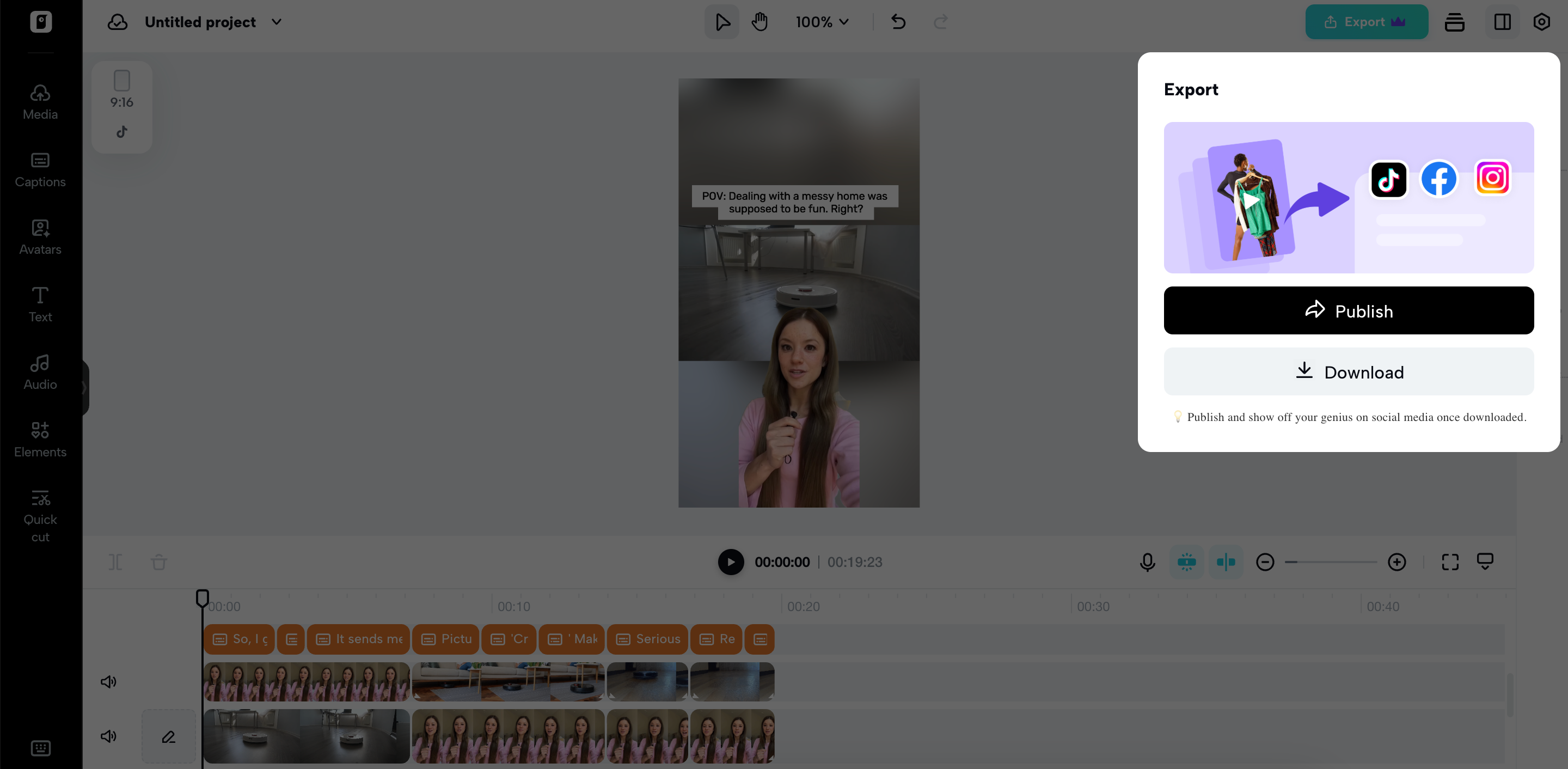 Export and share your videos