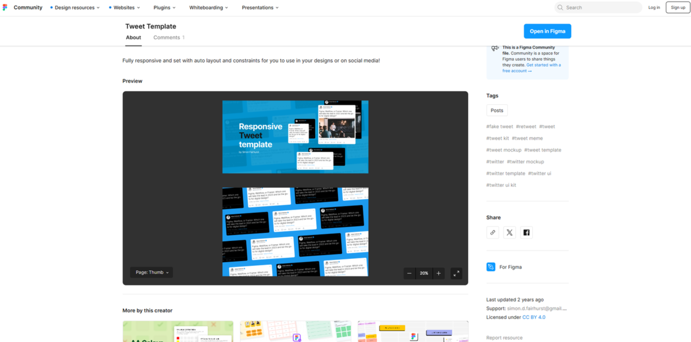 Interface do Figma - um recurso online para modelos de postagens no Twitter