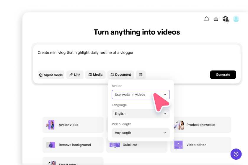 Create mini vlog