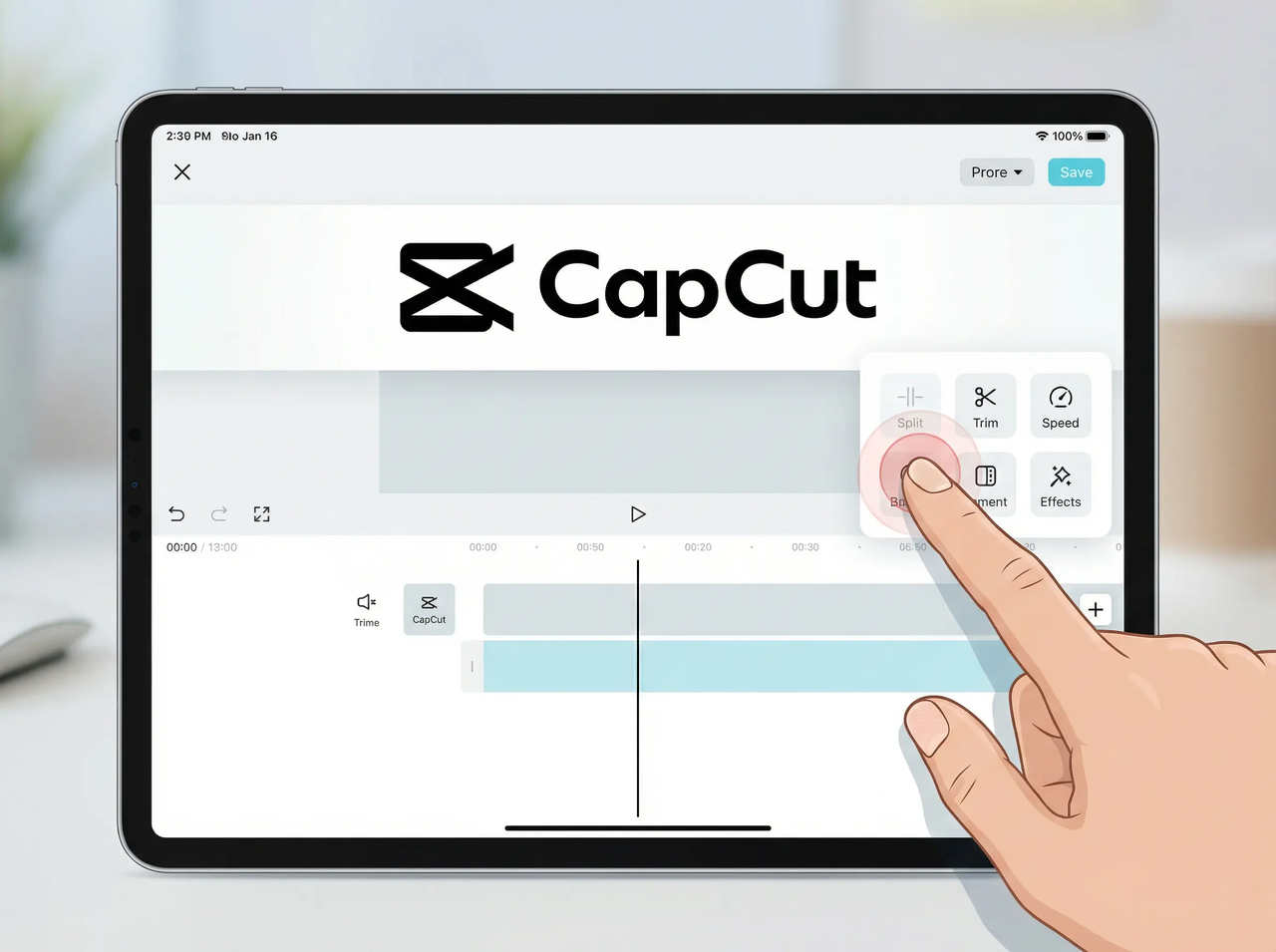 Impossible de sélectionner les fonctions sur CapCut pour iPad