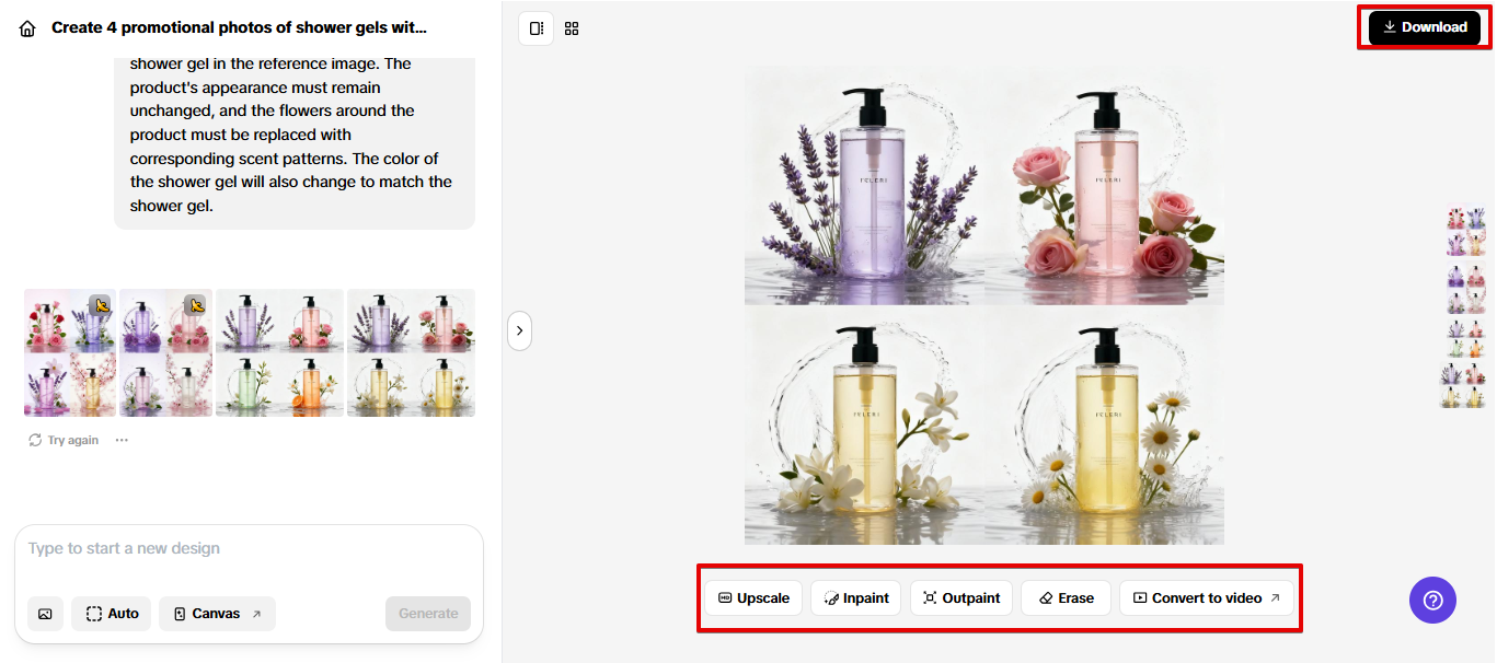 Exporting image from Pippit