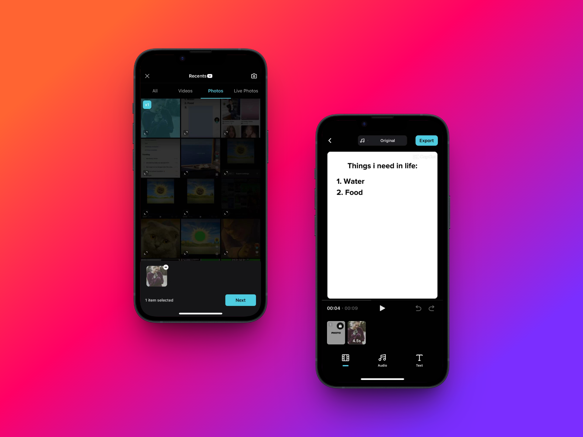 Upload your media to match your template