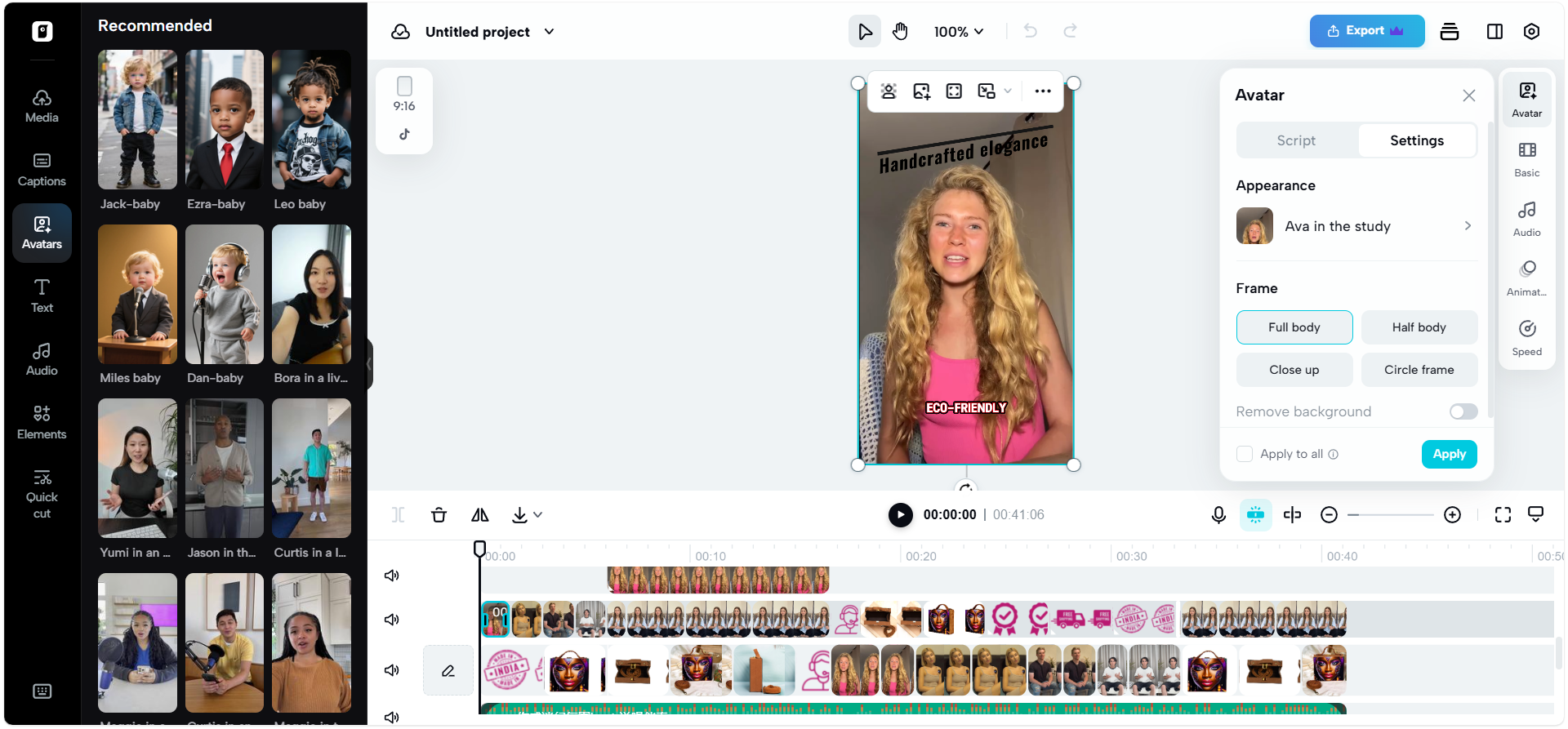 Video editor in Pippit