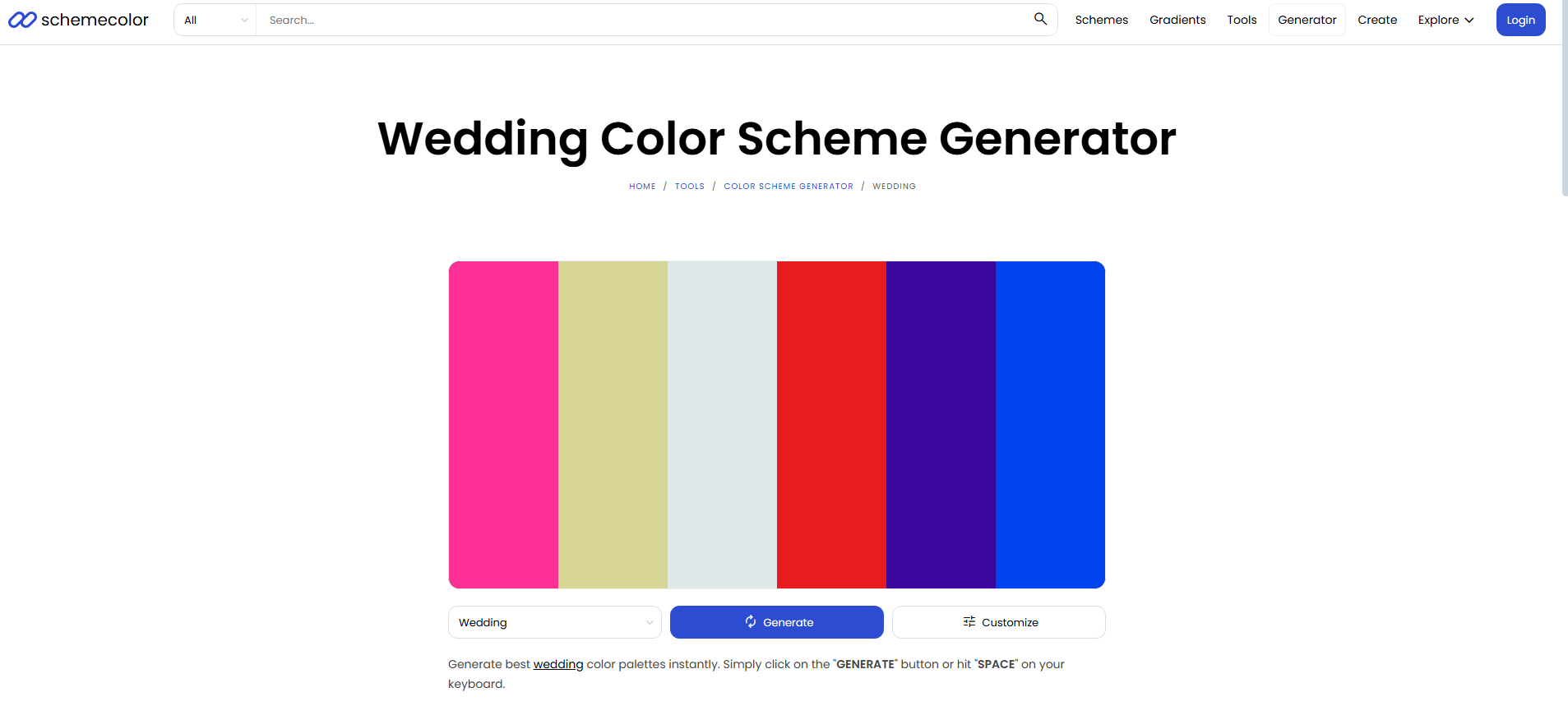 SchemeColor 色彩配色生成器