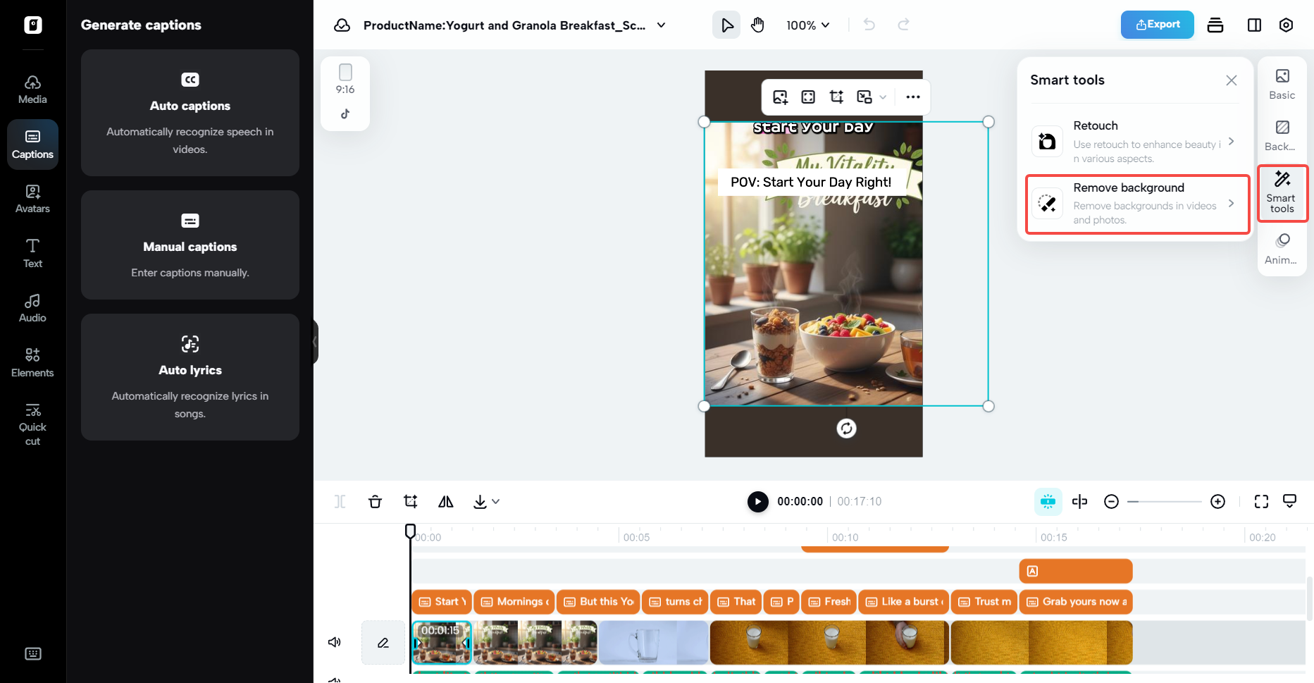 Remove background from your video