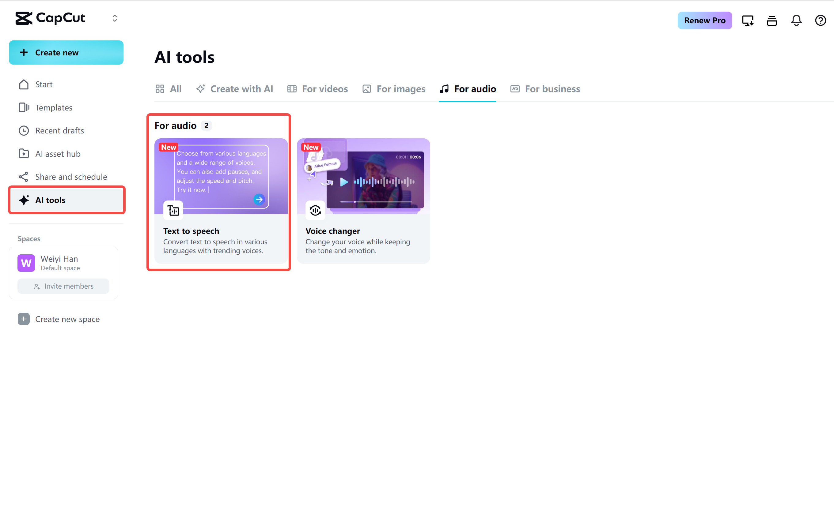 Subiendo el video a CapCut Web