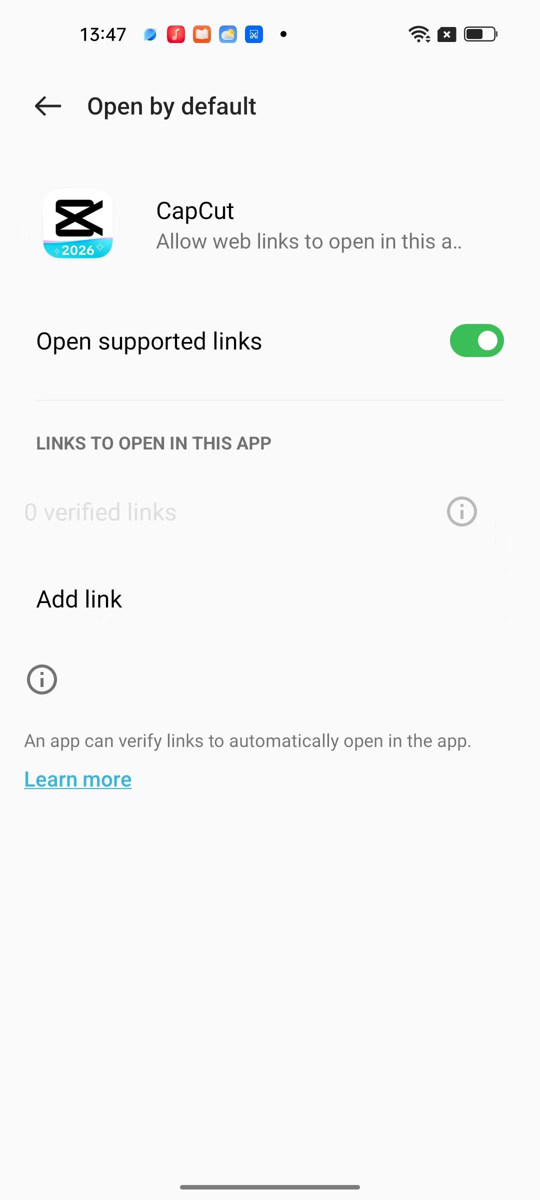 Consenti CapCut di aprire e reindirizzare tramite link di salto