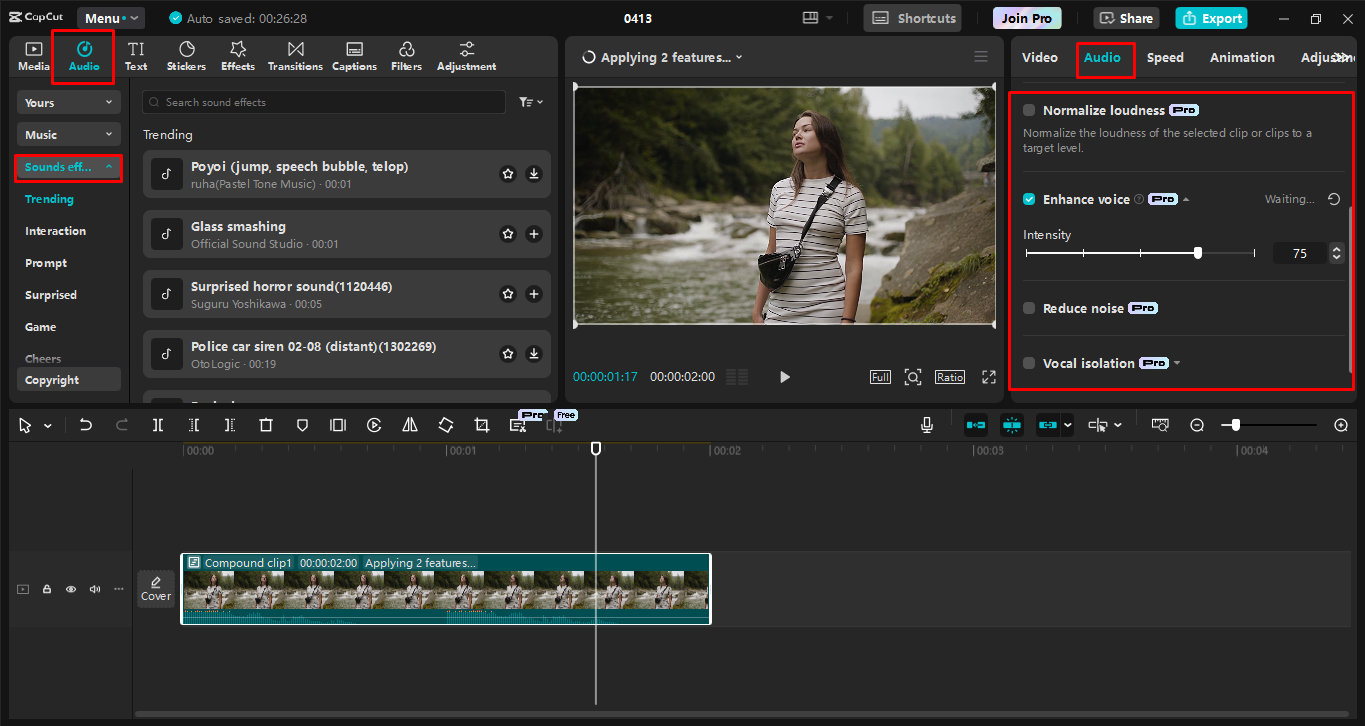 Modifica e personalizzazione della registrazione dello schermo nell' CapCut editor video desktop