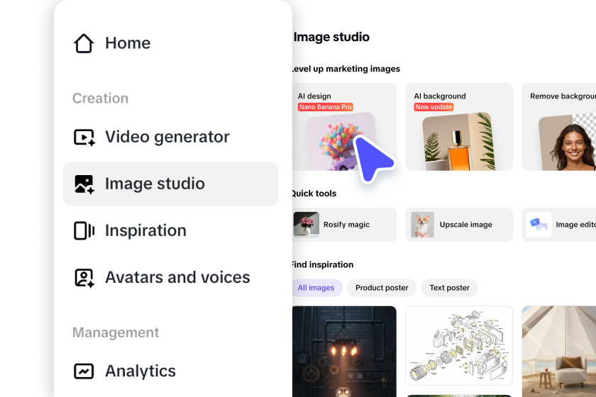 Access Poster feature and enter prompts