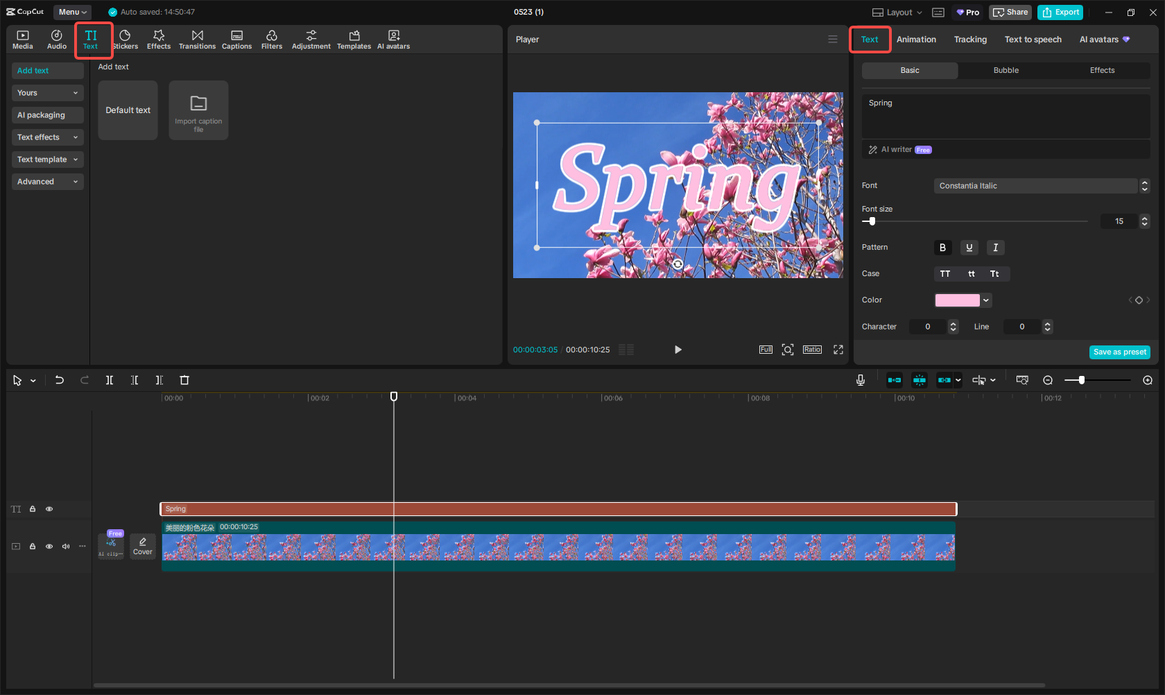 Mengimpor video dan teks Anda dalam CapCut