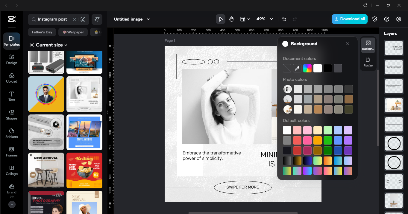 Interface ng CapCut desktop video editor