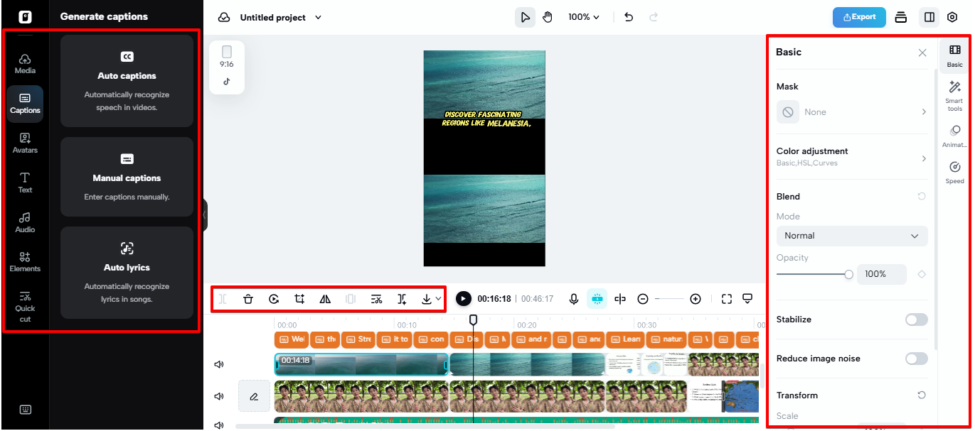 Video editor in Pippit
