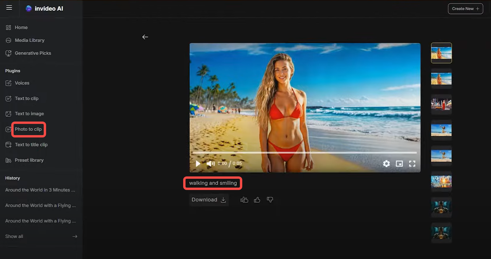 Enter a prompt from Invideo AI tool