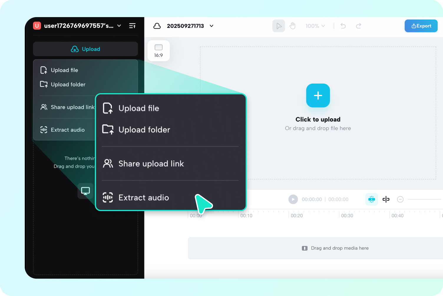 Extracting ringtone from video in Pippit