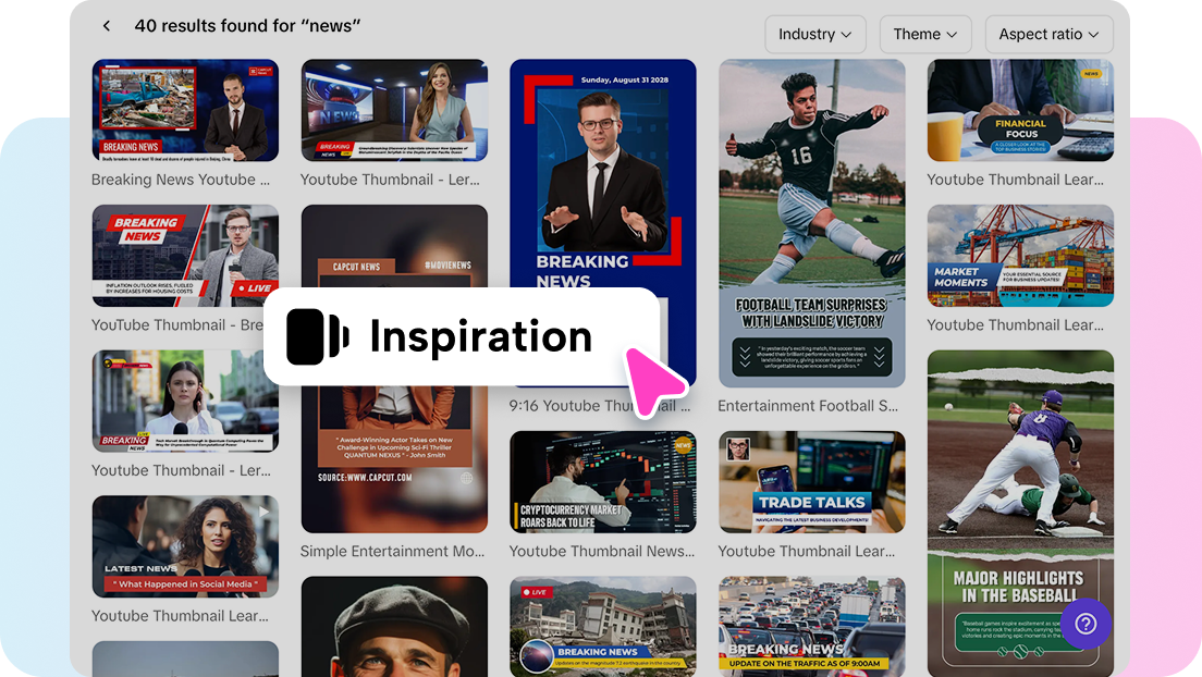  News video templates in Pippit