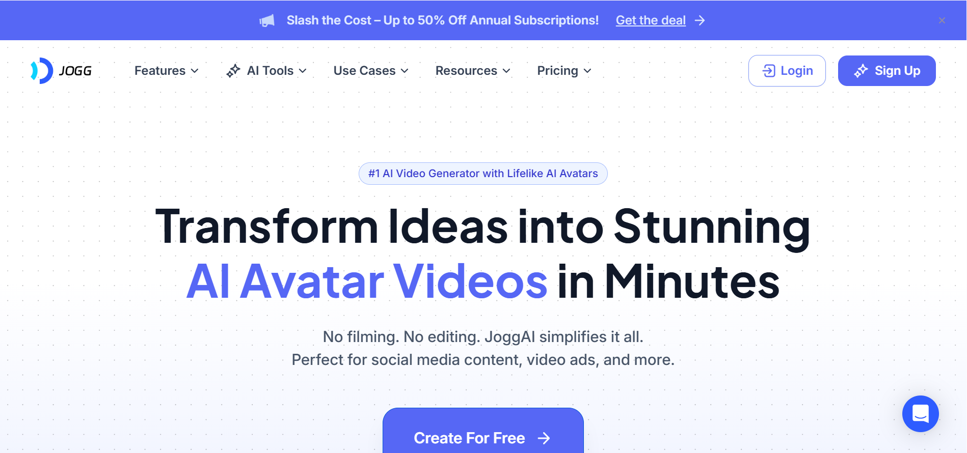 Jogg AI - an online tool to create videos