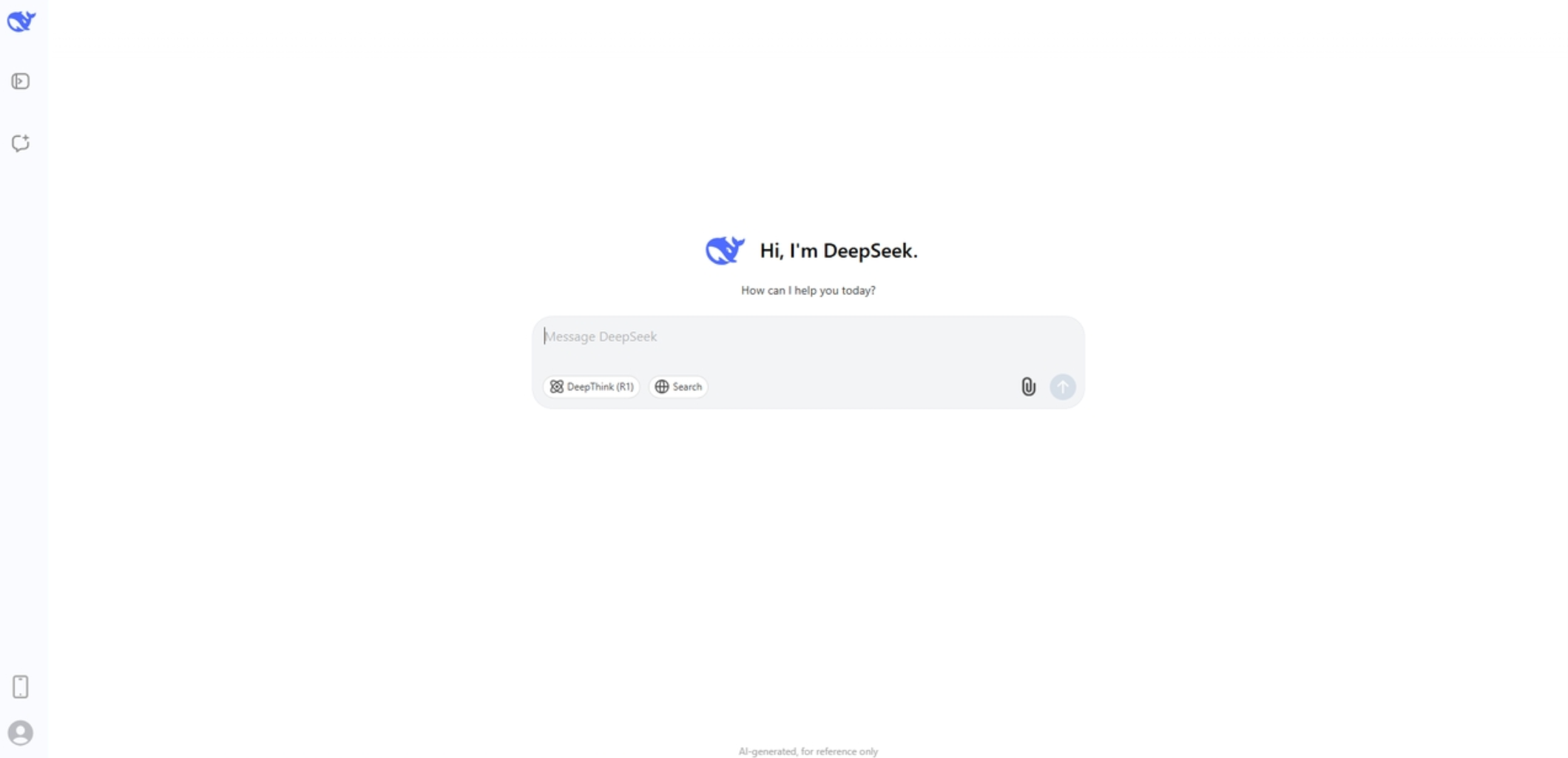 DeepSeek interface